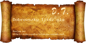 Dobrovszky Titánia névjegykártya